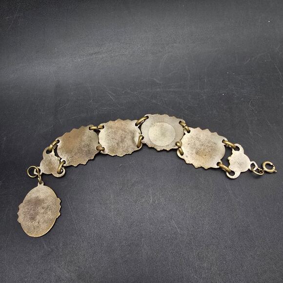 Don Quixote Story Book Bracelet Bronze Tone Links Vintage Jewelry - Picture 7 of 10